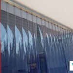 Flexible PVC strip curtains for clear visibility and partitioning.