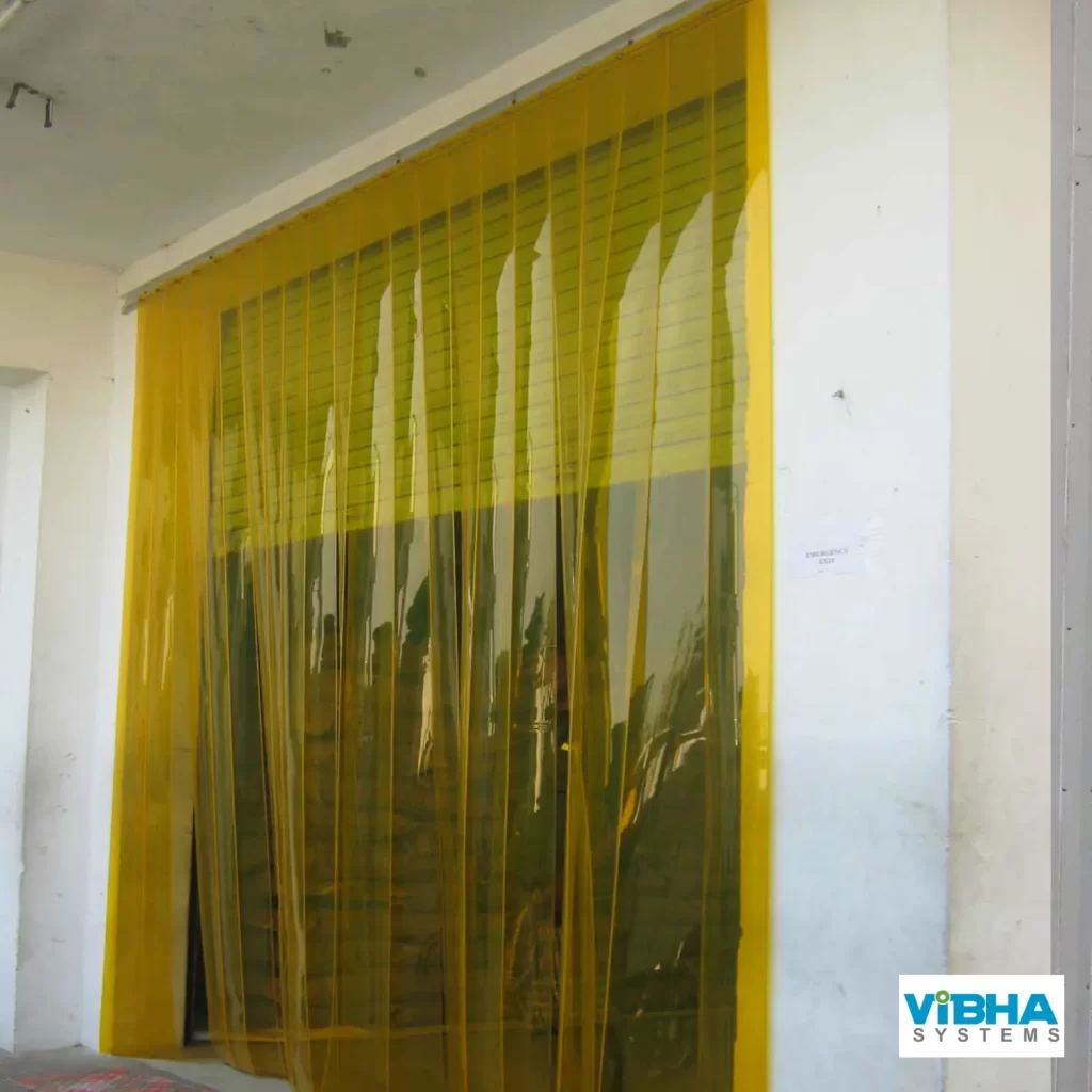 Insect Amber Yellow PVC strip curtains for Food Processing units