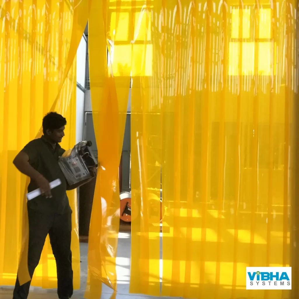 Insect Amber PVC strip curtains for industrial shutters in Chennai