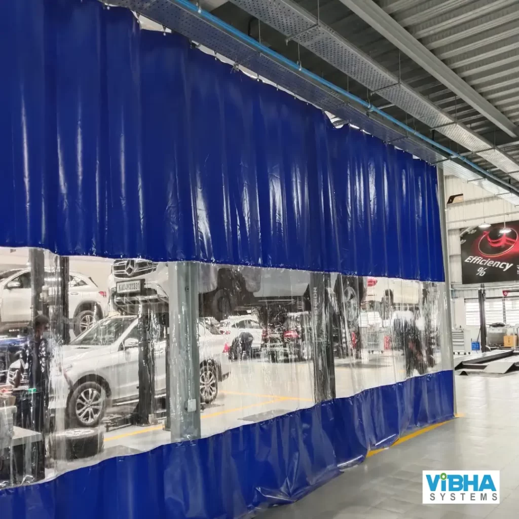 Bodyshop curtains for vehicle repair in Chennai.