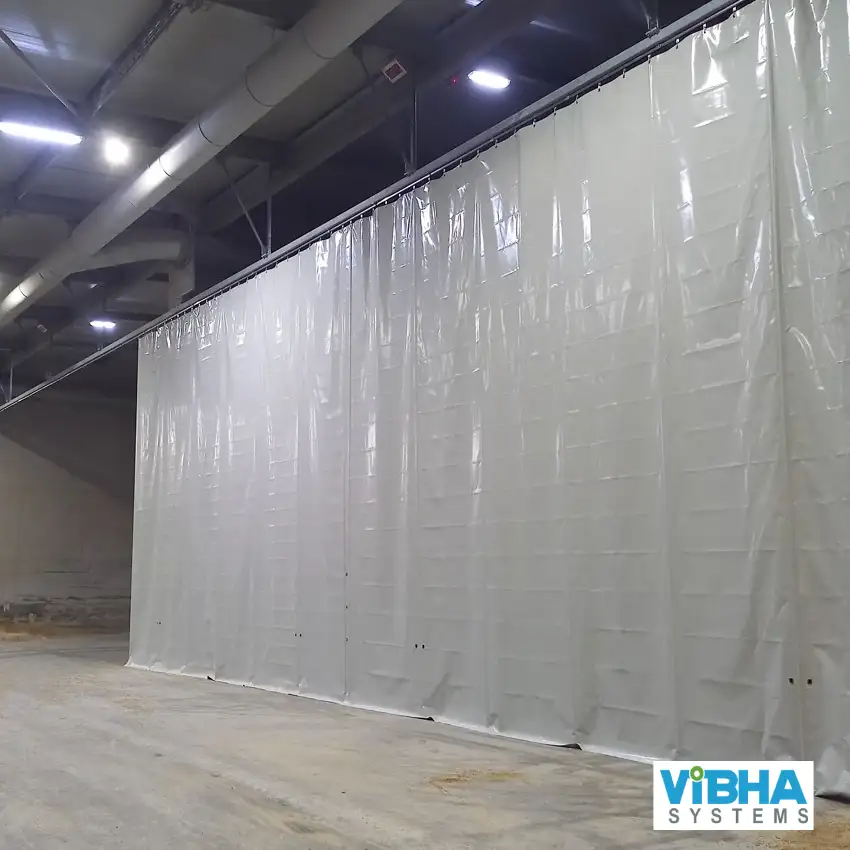 Factory divider curtains for creating separate zones in Chennai.