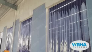 Warehouse dock PVC strip curtains in Chennai installation