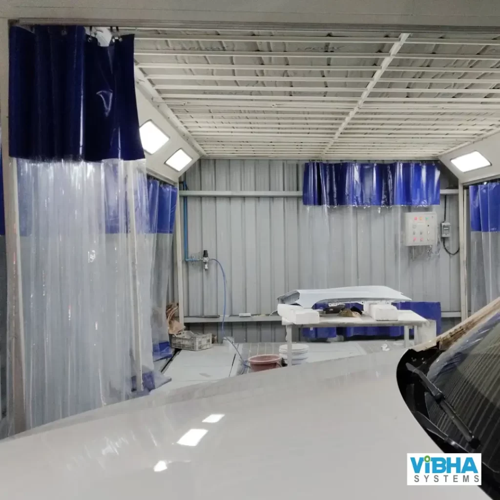 Spray booth curtains for Chennai's auto paint shops.