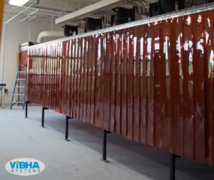 Welding Booth Strip Red Color Curtains
