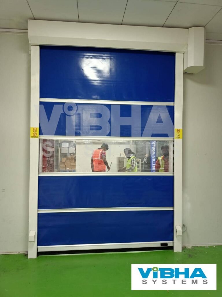 Imported high-speed doors for cold storage units in Chennai.