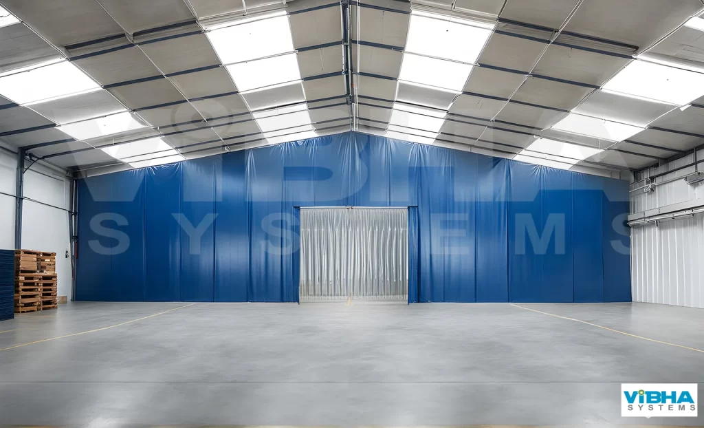 Warehouse partition curtains for storage organization in Chennai.